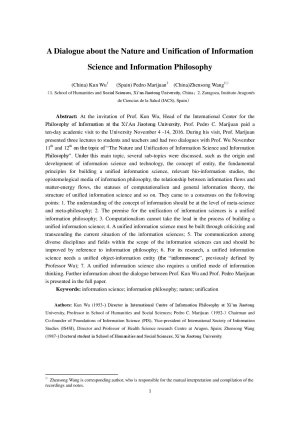 A Dialogue about the Nature and Unification of Information Science and Information Philosophy.pdf